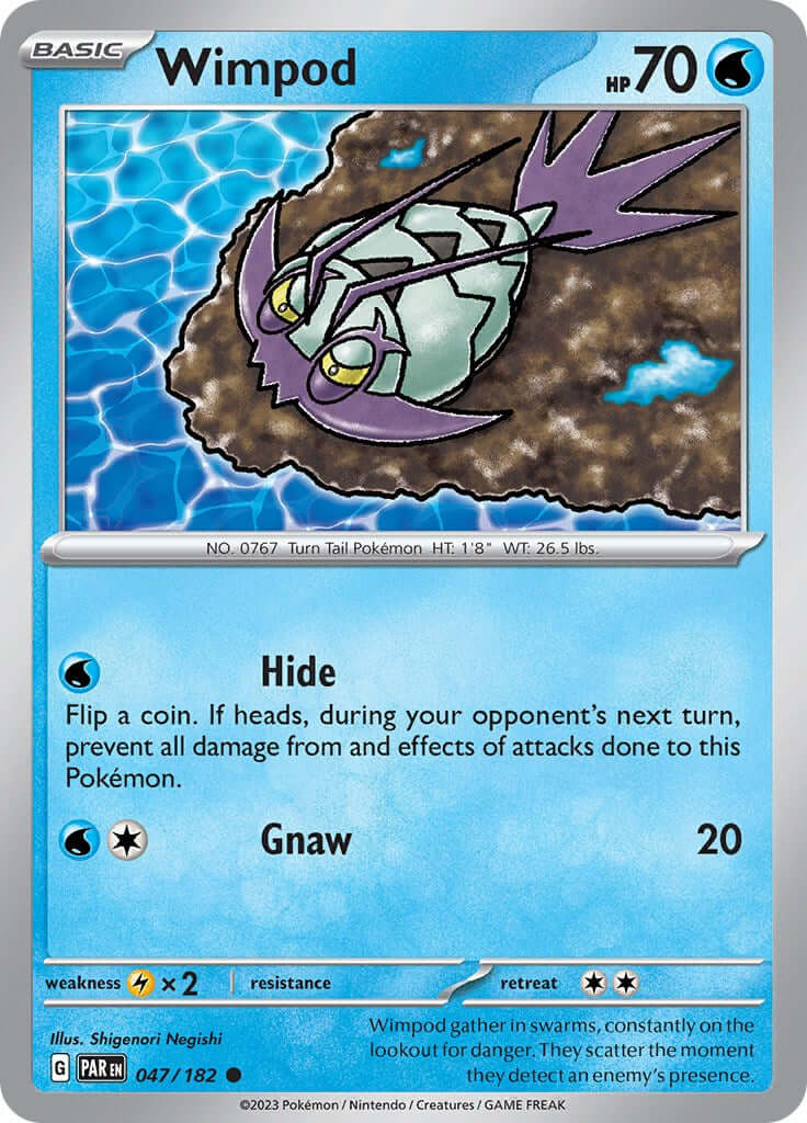Wimpod - 047/182 [PAR - 047/182] Condition: Near Mint Collectible Trading Cards SV04: Paradox Rift Also available: Language: English Printing: Reverse Holofoil