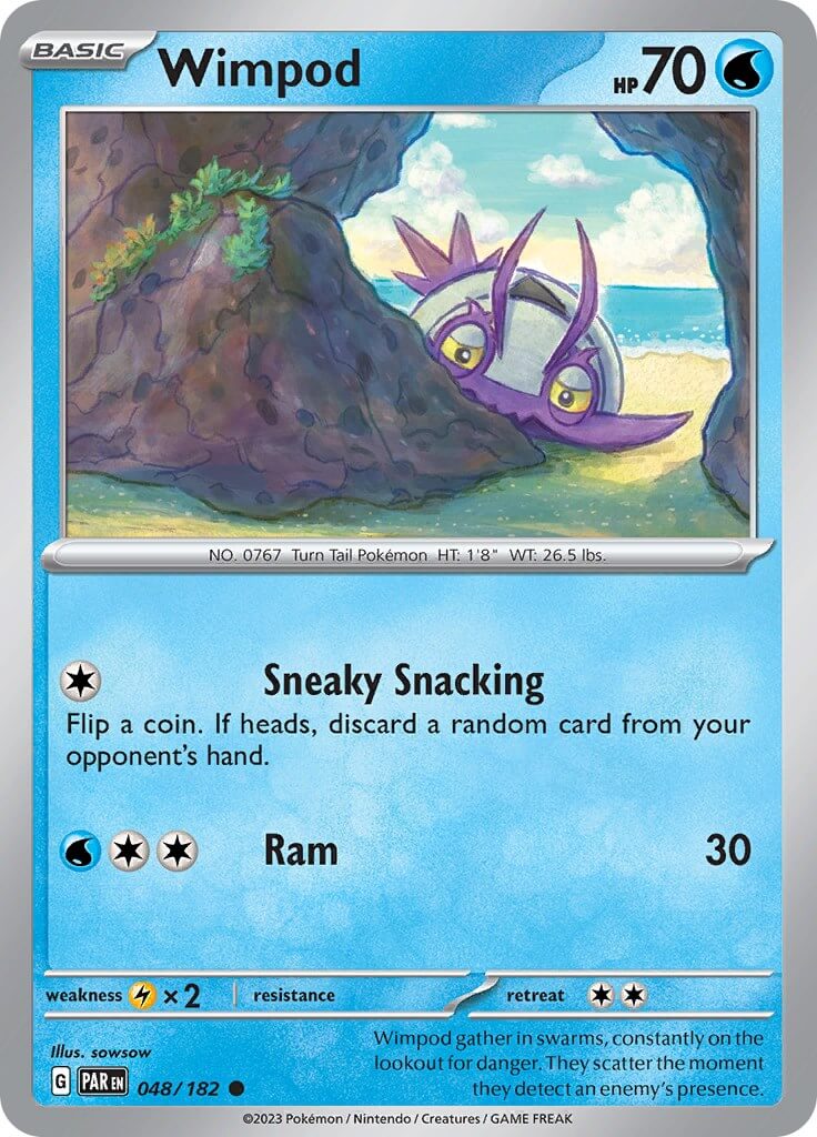 Wimpod - 048/182 [PAR - 048/182] Condition: Near Mint Collectible Trading Cards SV04: Paradox Rift Also available: Language: English Printing: Reverse Holofoil