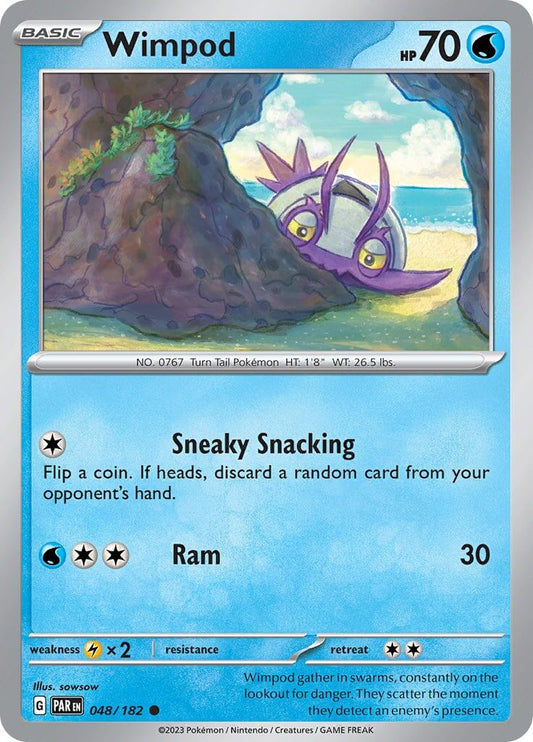 Wimpod - 048/182 [PAR - 048/182] Condition: Near Mint Collectible Trading Cards SV04: Paradox Rift Also available: Language: English Printing: Reverse Holofoil