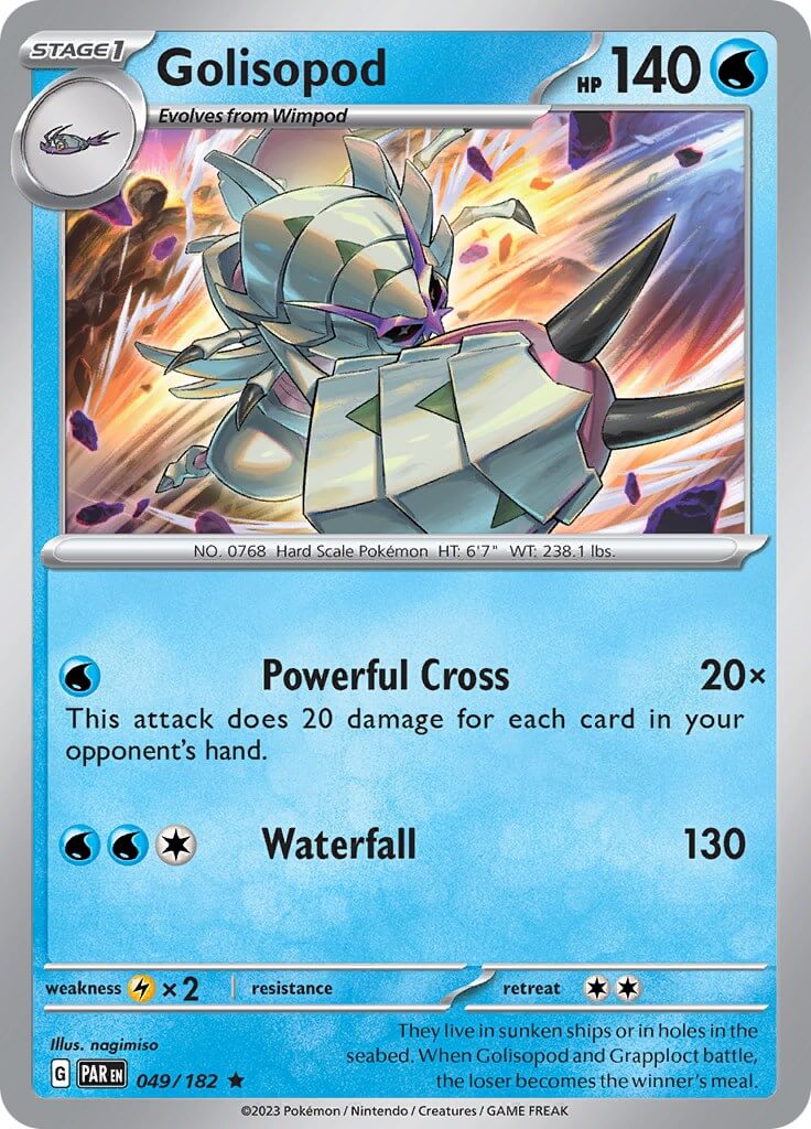Golisopod [PAR - 049/182] Condition: Near Mint Collectible Trading Cards SV04: Paradox Rift Also available: Language: English Printing: Holofoil