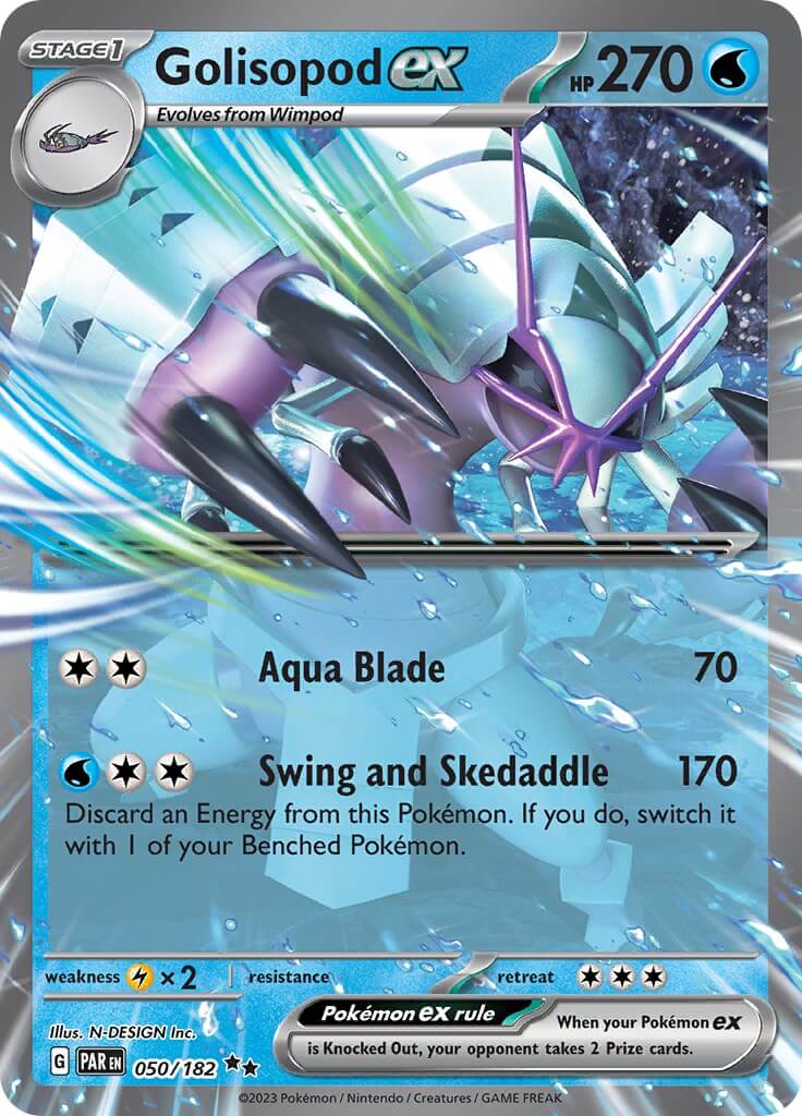 Golisopod ex - 050/182 [PAR - 050/182] Condition: Near Mint Collectible Trading Cards SV04: Paradox Rift Also available: Language: English Printing: Holofoil