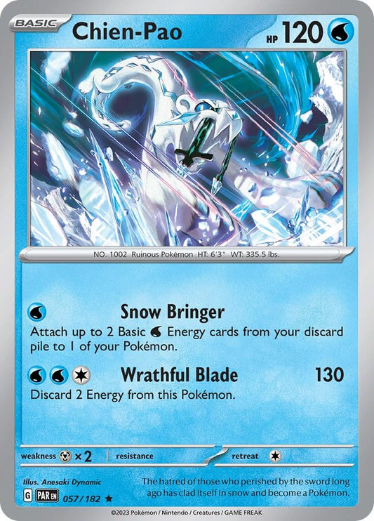Chien-Pao [PAR - 057/182] Condition: Near Mint Collectible Trading Cards SV04: Paradox Rift Also available: Language: English Printing: Holofoil