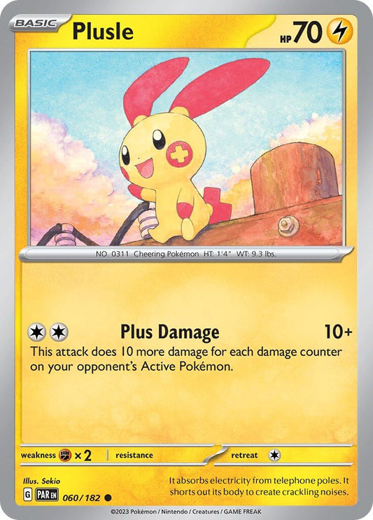 Plusle - 060/182 [PAR - 060/182] Condition: Near Mint Collectible Trading Cards SV04: Paradox Rift Also available: Language: English Printing: Reverse Holofoil