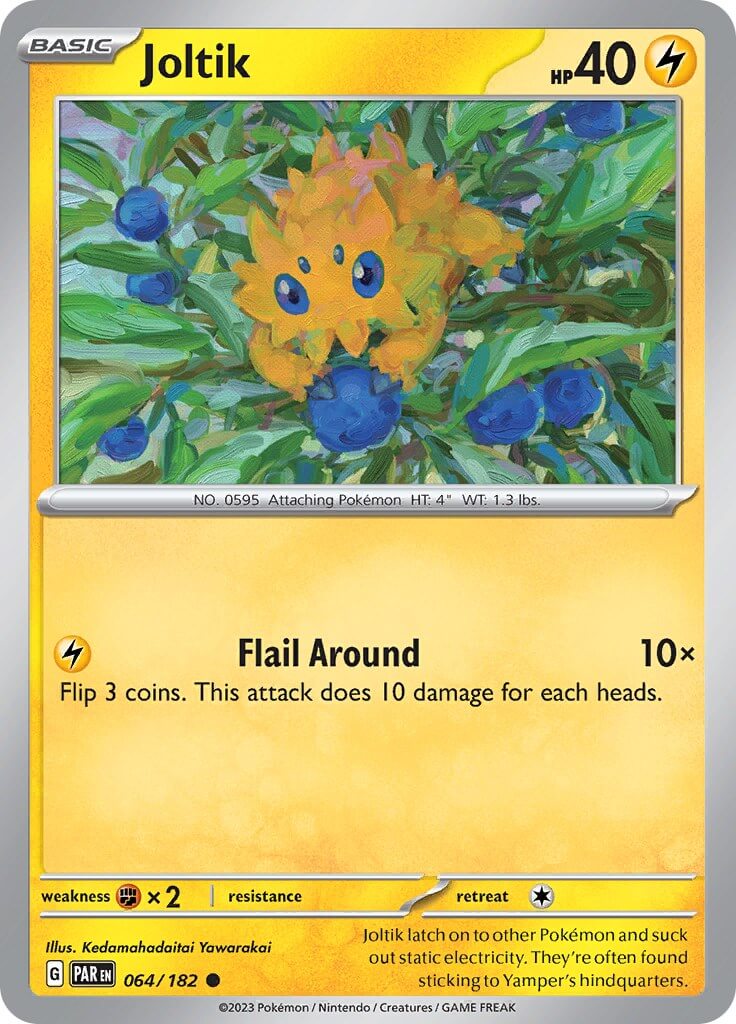 Joltik - 064/182 [PAR - 064/182] Condition: Near Mint Collectible Trading Cards SV04: Paradox Rift Also available: Language: English Printing: Reverse Holofoil