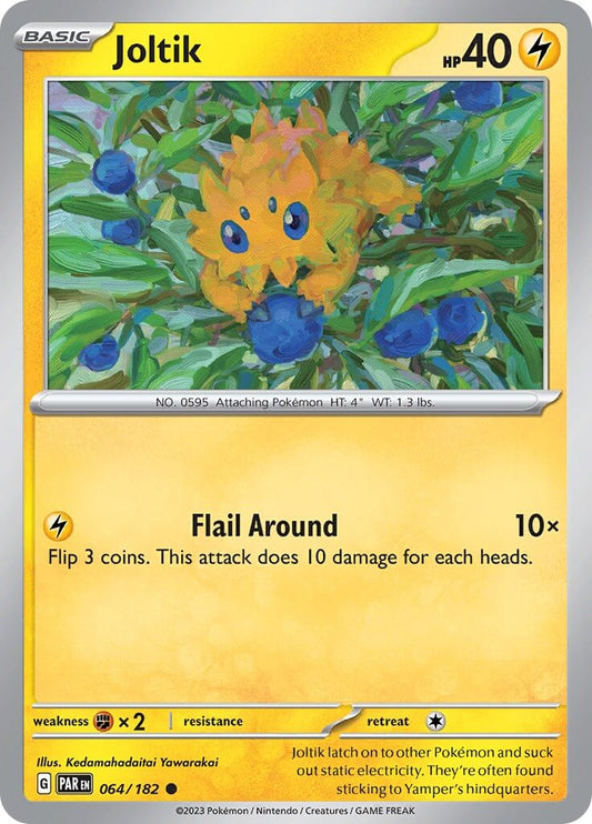 Joltik - 064/182 [PAR - 064/182] Condition: Near Mint Collectible Trading Cards SV04: Paradox Rift Also available: Language: English Printing: Reverse Holofoil