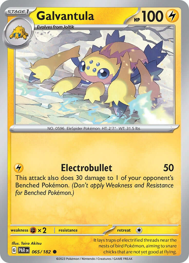 Galvantula [PAR - 065/182] Condition: Near Mint Collectible Trading Cards SV04: Paradox Rift Also available: Language: English Printing: Reverse Holofoil