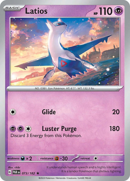 Latios [PAR - 073/182] Condition: Near Mint Collectible Trading Cards SV04: Paradox Rift Also available: Language: English Printing: Holofoil