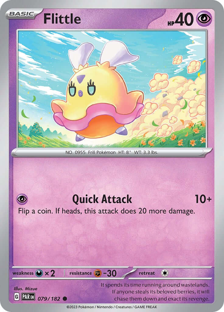 Flittle - 079/182 [PAR - 079/182] Condition: Near Mint Collectible Trading Cards SV04: Paradox Rift Also available: Language: English Printing: Reverse Holofoil