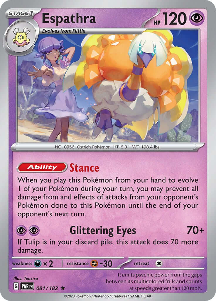 Espathra - 081/182 [PAR - 081/182] Condition: Near Mint Collectible Trading Cards SV04: Paradox Rift Also available: Language: English Printing: Holofoil