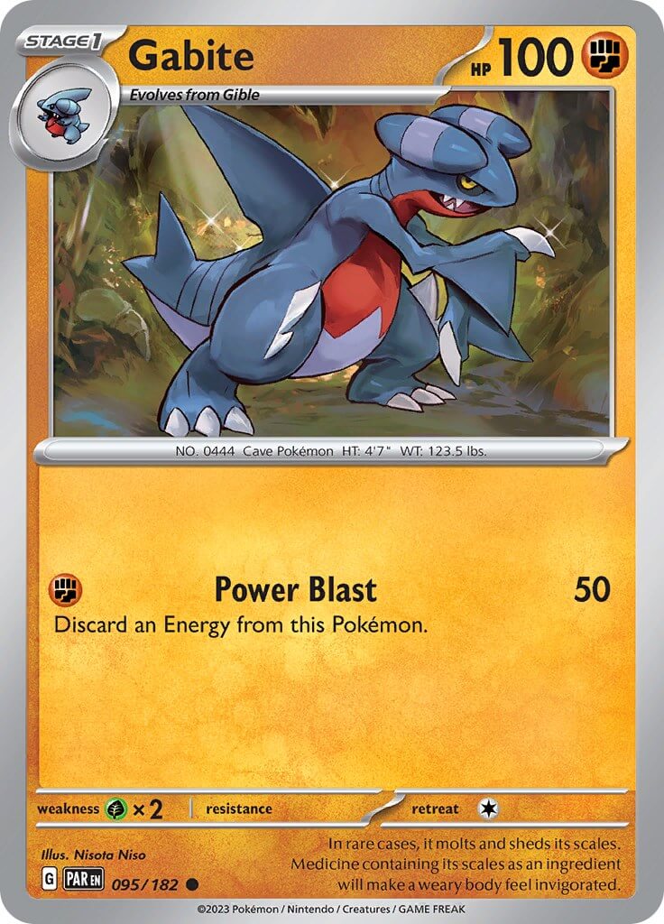 Gabite [PAR - 095/182] Condition: Near Mint Collectible Trading Cards SV04: Paradox Rift Also available: Language: English Printing: Reverse Holofoil