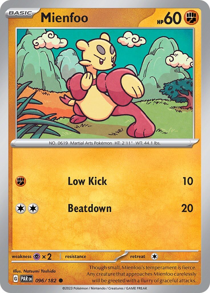 Mienfoo [PAR - 096/182] Condition: Near Mint Collectible Trading Cards SV04: Paradox Rift Also available: Language: English Printing: Reverse Holofoil