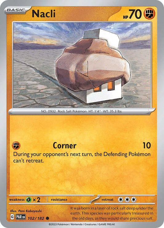 Nacli - 102/182 [PAR - 102/182] Condition: Near Mint Collectible Trading Cards SV04: Paradox Rift Also available: Language: English Printing: Reverse Holofoil