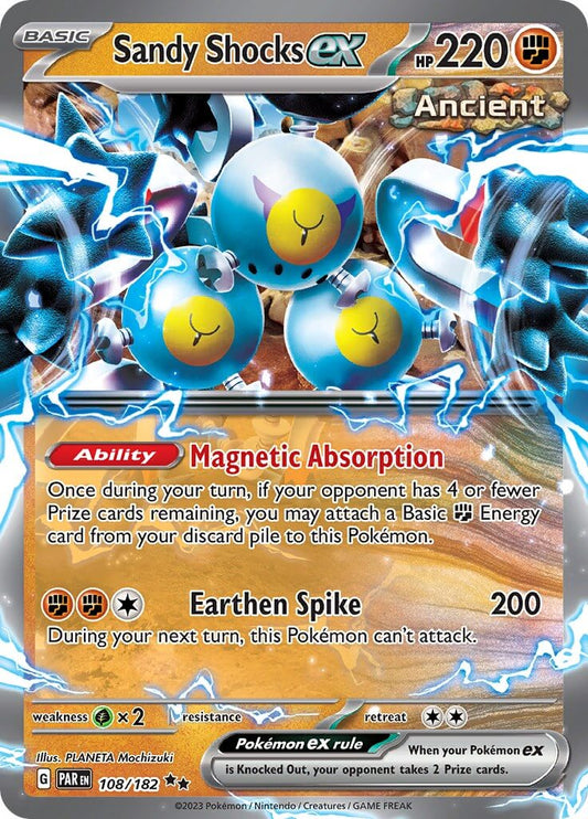 Sandy Shocks ex - 108/182 [PAR - 108/182] Condition: Near Mint Collectible Trading Cards SV04: Paradox Rift Also available: Language: English Printing: Holofoil