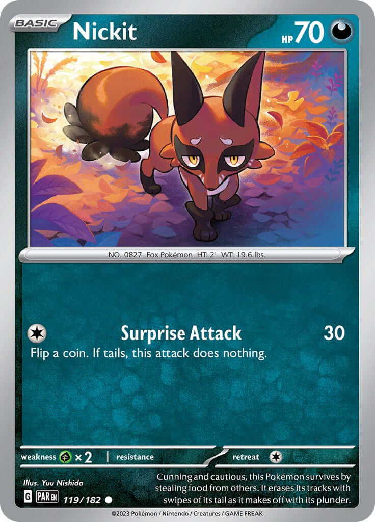 Nickit [PAR - 119/182] Condition: Near Mint Collectible Trading Cards SV04: Paradox Rift Also available: Language: English Printing: Reverse Holofoil