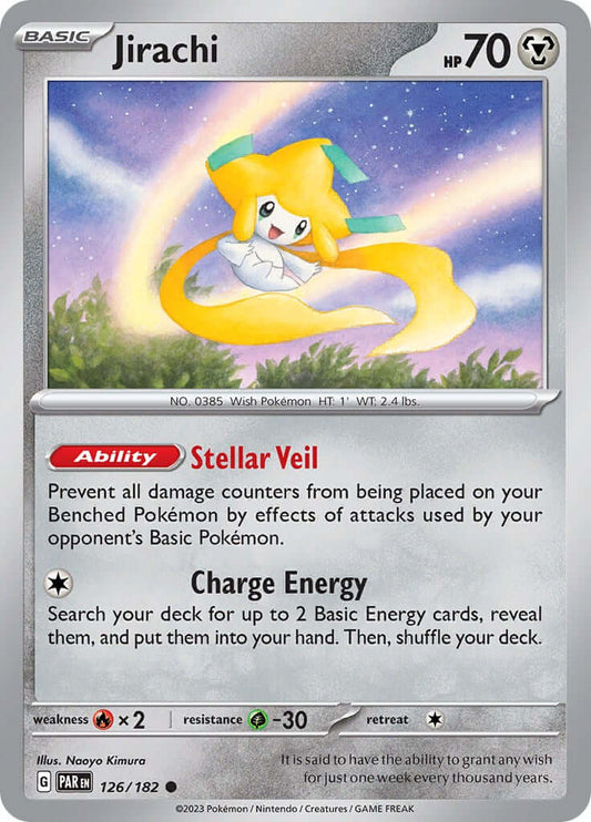Jirachi [PAR - 126/182] Condition: Near Mint Collectible Trading Cards SV04: Paradox Rift Also available: Language: English Printing: Reverse Holofoil
