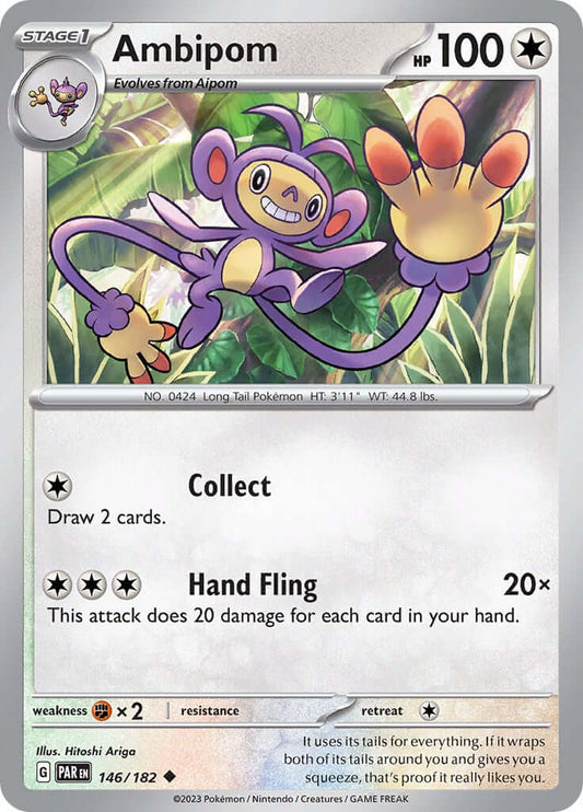 Ambipom [PAR - 146/182] Condition: Near Mint Collectible Trading Cards SV04: Paradox Rift Also available: Language: English Printing: Reverse Holofoil
