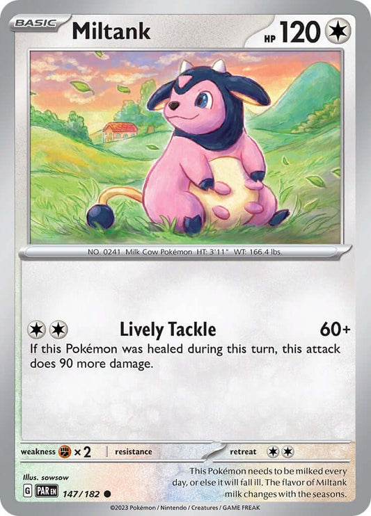 Miltank [PAR - 147/182] Condition: Near Mint Collectible Trading Cards SV04: Paradox Rift Also available: Language: English Printing: Reverse Holofoil