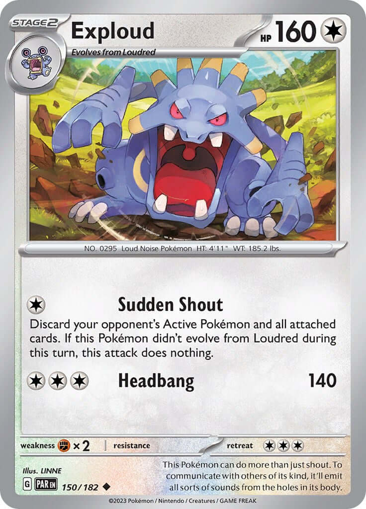Exploud [PAR - 150/182] Condition: Near Mint Collectible Trading Cards SV04: Paradox Rift Also available: Language: English Printing: Reverse Holofoil