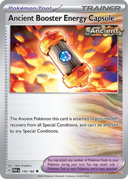 Ancient Booster Energy Capsule [PAR - 159/182] Condition: Near Mint Collectible Trading Cards SV04: Paradox Rift Also available: Language: English Printing: Reverse Holofoil