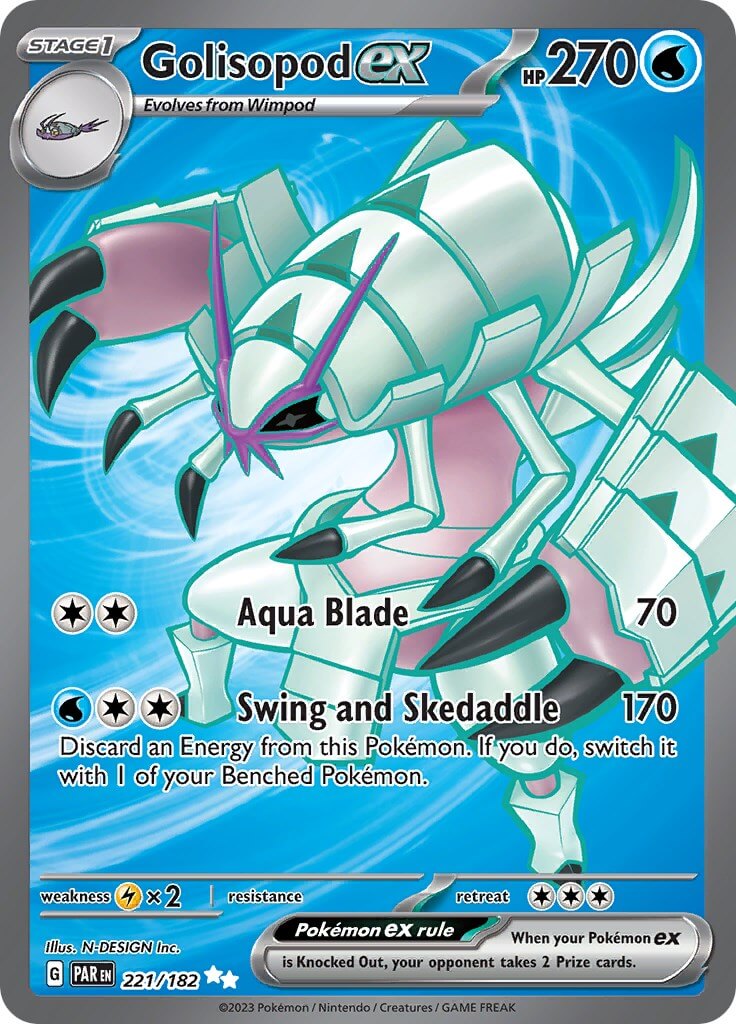 Golisopod ex - 221/182 [PAR - 221/182] Condition: Near Mint Collectible Trading Cards SV04: Paradox Rift Also available: Language: English Printing: Holofoil