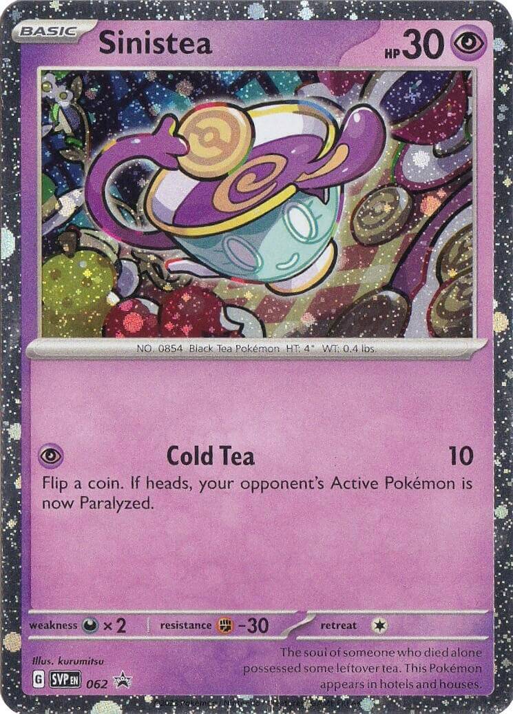 Sinistea - 062 [SVP - 062] Condition: Near Mint Collectible Trading Cards SV: Scarlet & Violet Promo Cards Also available: Language: English Printing: Holofoil
