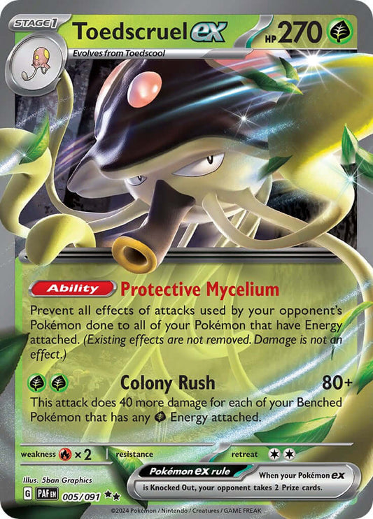 Toedscruel ex - 005/091 [PAF - 005/091] Condition: Near Mint Collectible Trading Cards SV: Paldean Fates Also available: Language: English Printing: Holofoil