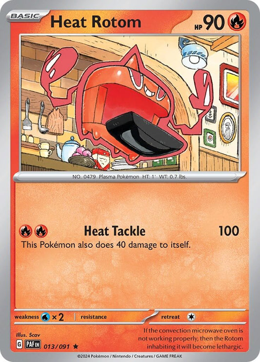 Heat Rotom [PAF - 013/091] Condition: Near Mint Collectible Trading Cards SV: Paldean Fates Also available: Language: English Printing: Holofoil