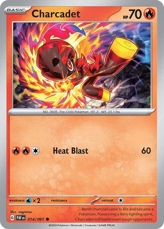 Charcadet - 014/091 [PAF - 014/091] Condition: Near Mint Collectible Trading Cards SV: Paldean Fates Also available: Language: English Printing: Reverse Holofoil