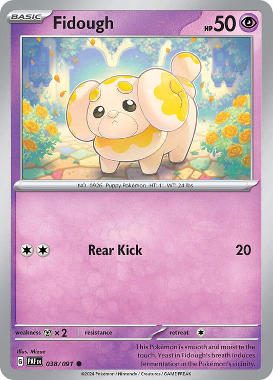 Fidough [PAF - 038/091] Condition: Near Mint Collectible Trading Cards SV: Paldean Fates Also available: Language: English Printing: Reverse Holofoil