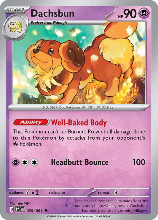 Dachsbun - 039/091 [PAF - 039/091] Condition: Near Mint Collectible Trading Cards SV: Paldean Fates Also available: Language: English Printing: Reverse Holofoil