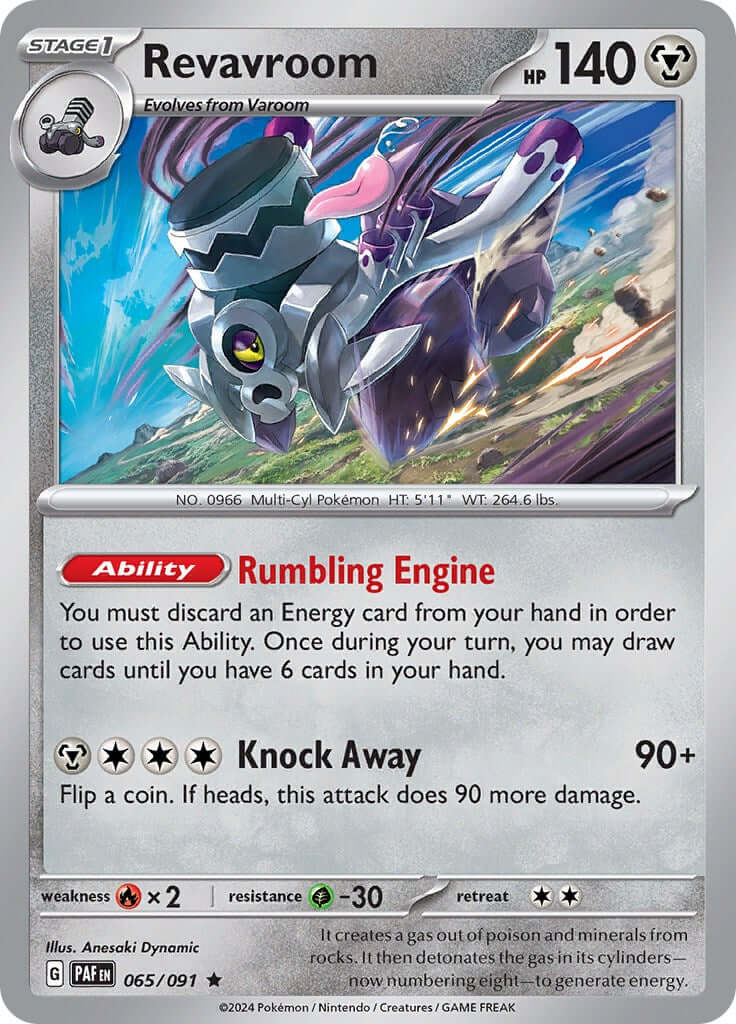 Revavroom - 065/091 [PAF - 065/091] Condition: Near Mint Collectible Trading Cards SV: Paldean Fates Also available: Language: English Printing: Holofoil