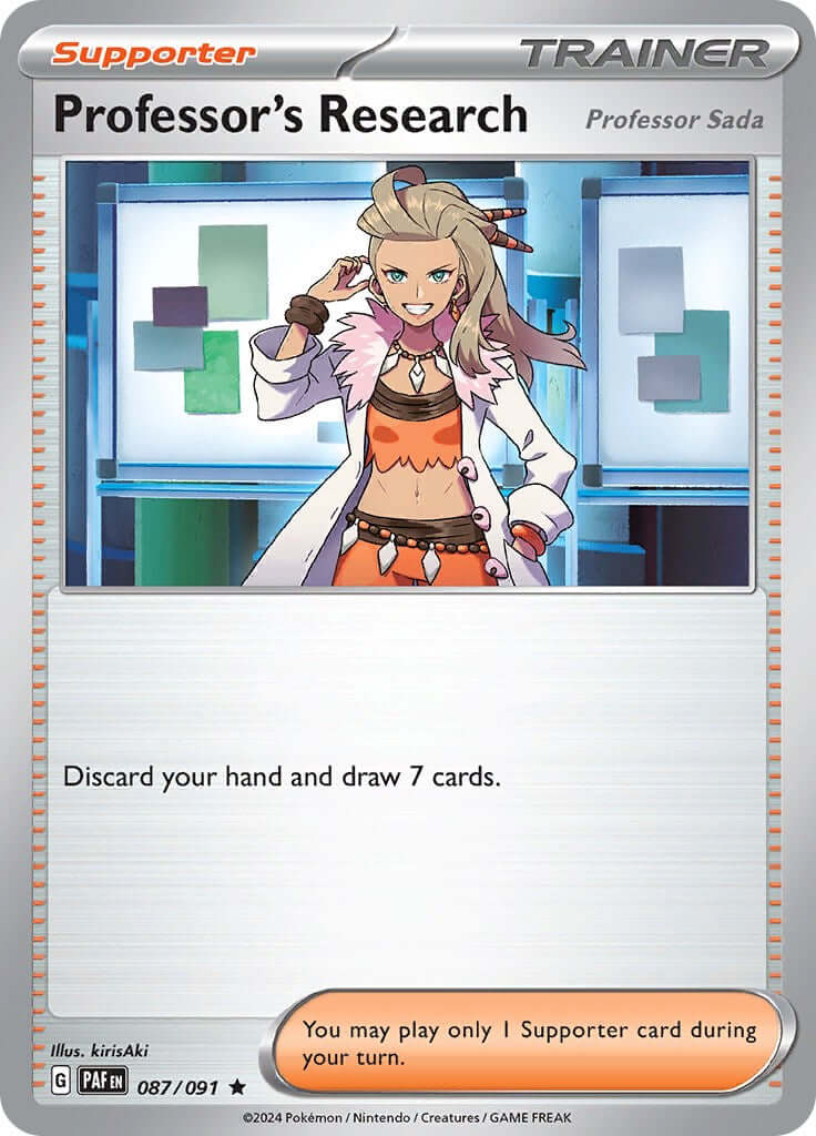 Professor's Research - 087/091 [PAF - 087/091] Condition: Near Mint Collectible Trading Cards SV: Paldean Fates Also available: Language: English Printing: Holofoil