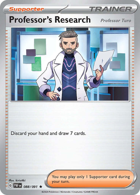 Professor's Research - 088/091 [PAF - 088/091] Condition: Near Mint Collectible Trading Cards SV: Paldean Fates Also available: Language: English Printing: Reverse Holofoil