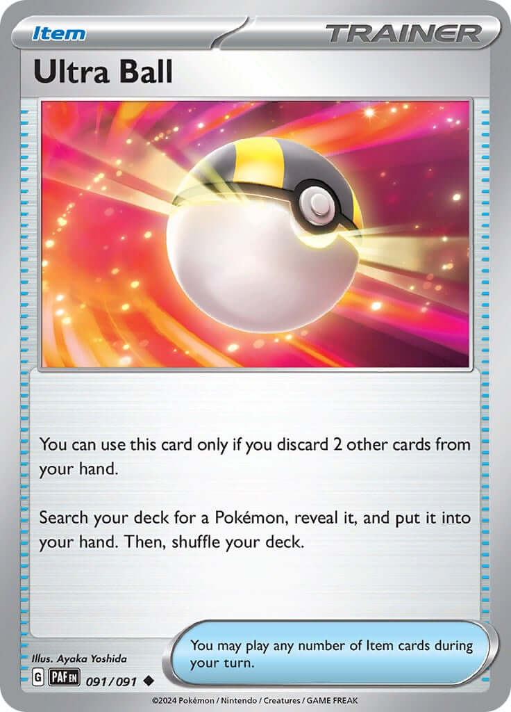 Ultra Ball [PAF - 091/091] Condition: Near Mint Collectible Trading Cards SV: Paldean Fates Also available: Language: English Printing: Reverse Holofoil