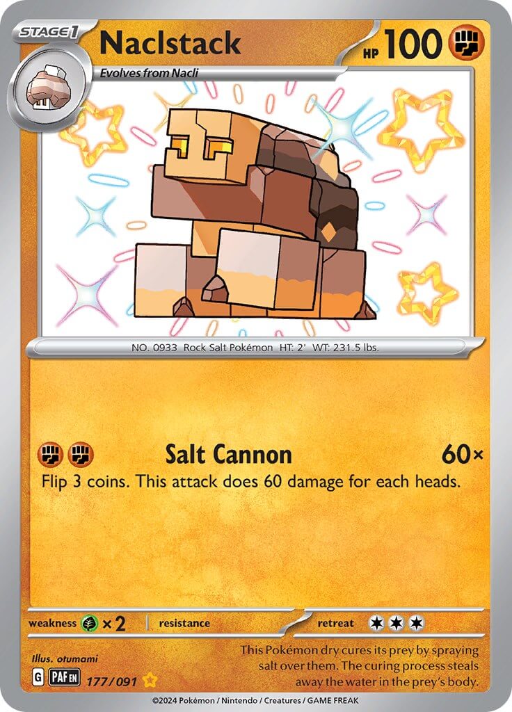Naclstack [PAF - 177/091] Condition: Near Mint Collectible Trading Cards SV: Paldean Fates Also available: Language: English Printing: Holofoil