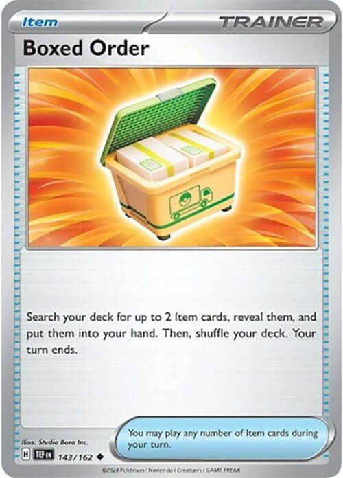 Boxed Order [TEF - 143/162] Condition: Near Mint Collectible Trading Cards SV05: Temporal Forces Also available: Language: English Printing: Reverse Holofoil
