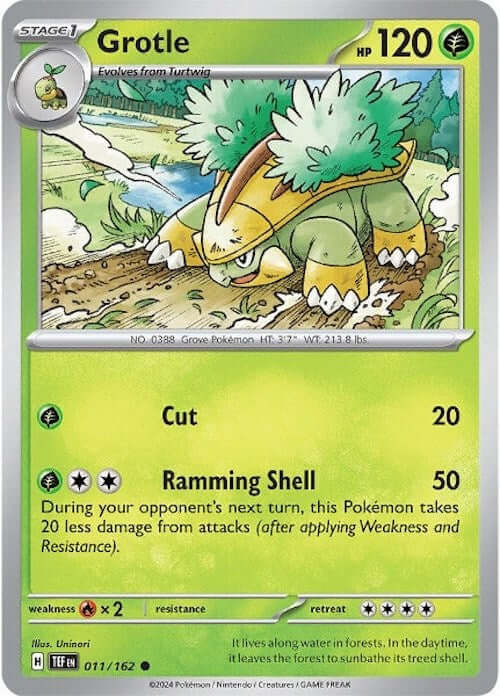Grotle - 011/162 [TEF - 011/162] Condition: Near Mint Collectible Trading Cards SV05: Temporal Forces Also available: Language: English Printing: Reverse Holofoil