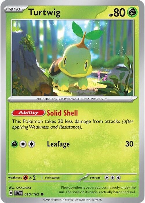 Turtwig [TEF - 010/162] Condition: Near Mint Collectible Trading Cards SV05: Temporal Forces Also available: Language: English Printing: Reverse Holofoil