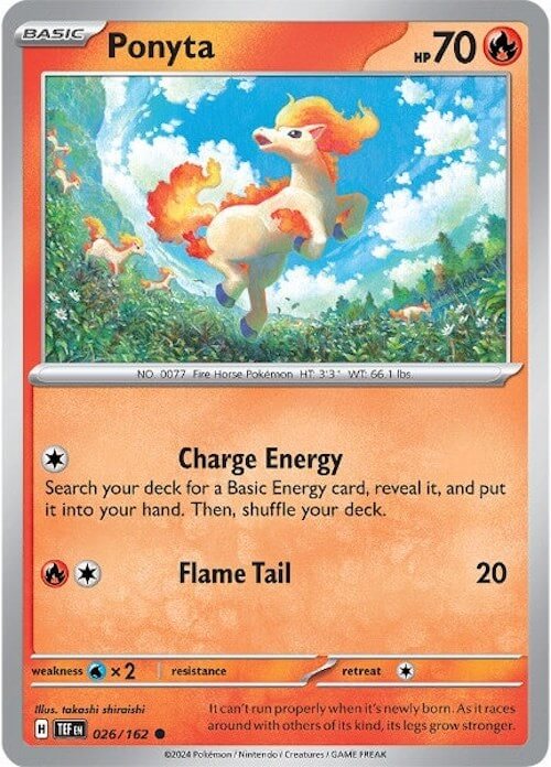 Ponyta [TEF - 026/162] Condition: Near Mint Collectible Trading Cards SV05: Temporal Forces Also available: Language: English Printing: Reverse Holofoil