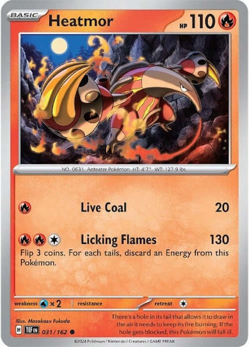 Heatmor [TEF - 031/162] Condition: Near Mint Collectible Trading Cards SV05: Temporal Forces Also available: Language: English Printing: Reverse Holofoil