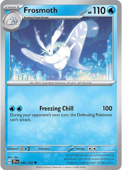 Frosmoth [TEF - 046/162] Condition: Near Mint Collectible Trading Cards SV05: Temporal Forces Also available: Language: English Printing: Reverse Holofoil