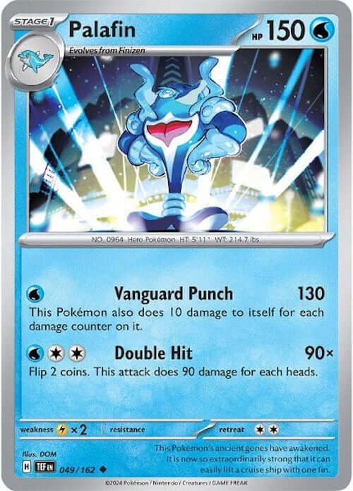 Palafin [TEF - 049/162] Condition: Near Mint Collectible Trading Cards SV05: Temporal Forces Also available: Language: English Printing: Reverse Holofoil