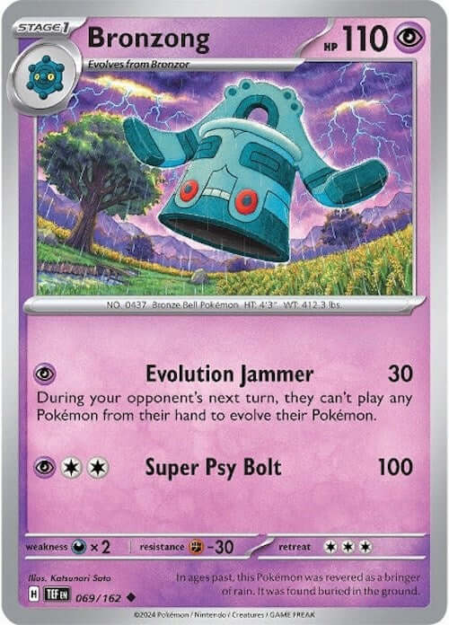 Bronzong [TEF - 069/162] Condition: Near Mint Collectible Trading Cards SV05: Temporal Forces Also available: Language: English Printing: Reverse Holofoil