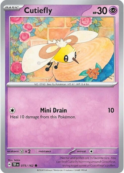 Cutiefly - 075/162 [TEF - 075/162] Condition: Near Mint Collectible Trading Cards SV05: Temporal Forces Also available: Language: English Printing: Reverse Holofoil