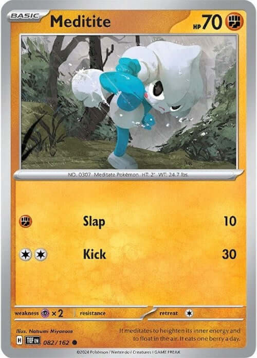 Meditite [TEF - 082/162] Condition: Near Mint Collectible Trading Cards SV05: Temporal Forces Also available: Language: English Printing: Reverse Holofoil