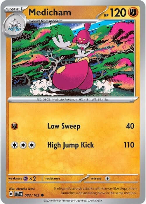 Medicham [TEF - 083/162] Condition: Near Mint Collectible Trading Cards SV05: Temporal Forces Also available: Language: English Printing: Reverse Holofoil