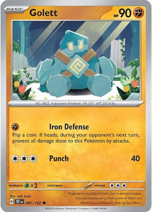 Golett [TEF - 087/162] Condition: Near Mint Collectible Trading Cards SV05: Temporal Forces Also available: Language: English Printing: Reverse Holofoil