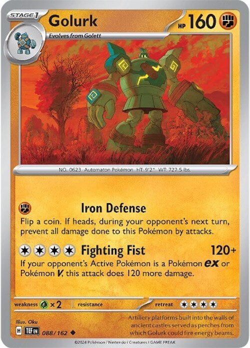 Golurk [TEF - 088/162] Condition: Near Mint Collectible Trading Cards SV05: Temporal Forces Also available: Language: English Printing: Reverse Holofoil