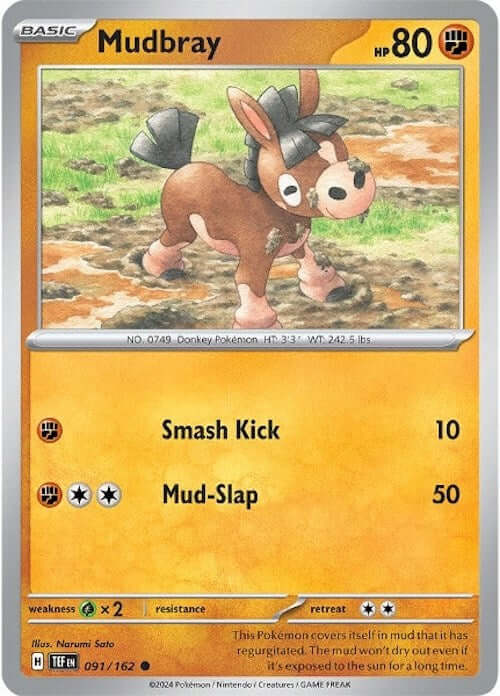 Mudbray [TEF - 091/162] Condition: Near Mint Collectible Trading Cards SV05: Temporal Forces Also available: Language: English Printing: Reverse Holofoil