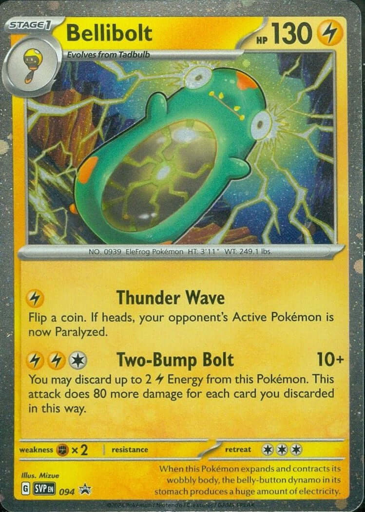 Bellibolt - 094 [SVP - 094] Condition: Near Mint Collectible Trading Cards SV: Scarlet & Violet Promo Cards Also available: Language: English Printing: Holofoil